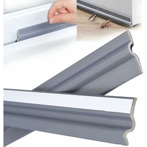 LaBlanc-196 inch /5m Grey T Shape Sliding Window Draught Excluder Door Entry,PU Foam Self Adhesive Seal Insulating Waterproof Weather Strip for Cold Aluminum Windows Under Exterior Door Grey