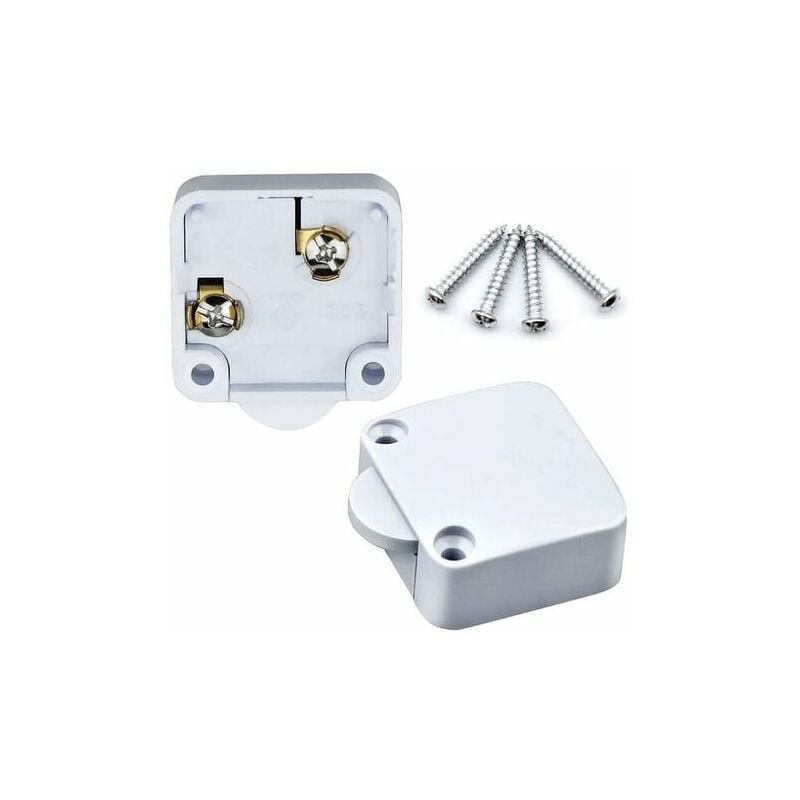 Lablanc - 2 Piece Cabinet Cupboard Switch 2A/250V Automatic Switch Cupboards for Applies to Various Lighting Fixtures and All Types of Doors (White)