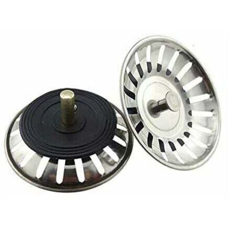 LaBlanc – 2 Stück Universal-Ablaufkorb, 8 cm, Edelstahl, Küchenspüle, Sieb, Filter, doppellagiger Spülbecken-Stopper, Abfluss-Abtropfgestell für Küche und Badezimmer