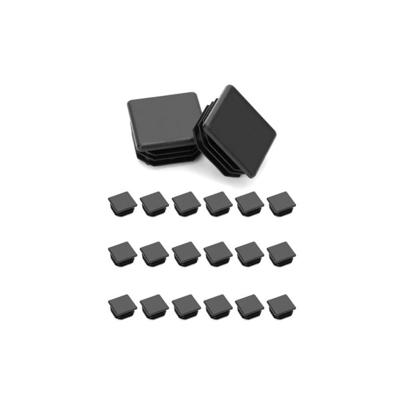 20 pcs 30 x 30 mm Square Tube Blanking Plugs, Square Black Plastic End Cap for Pipe Tube, End Plugs - Lablanc