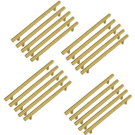 LaBlanc – 20 Stück goldene Möbelgriffe, 128 mm Küchenschrankgriffe, Schubladengriffe aus Messing, Küchengriffe aus Edelstahl