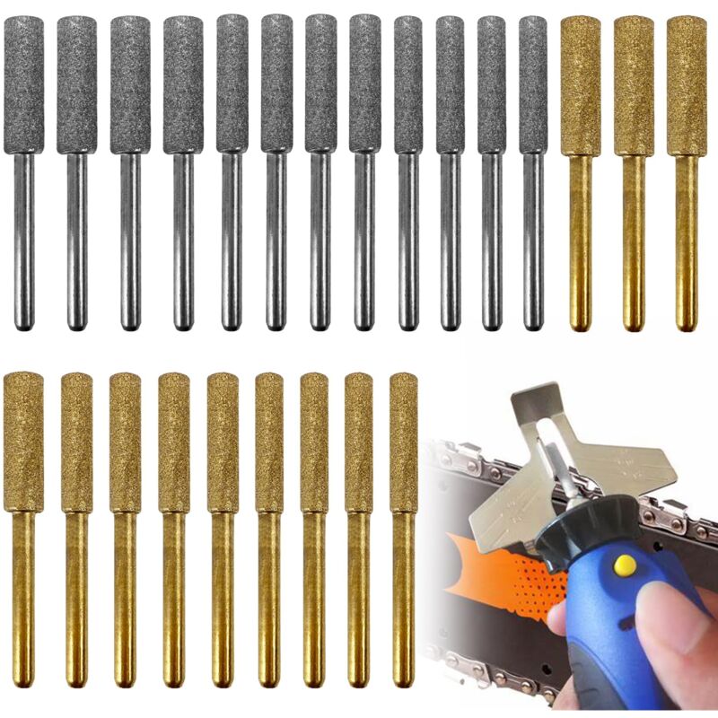 Lablanc - 24 PièCes Affuteuse De Chaine Tronconneuse,AffûTeur De TronçOnneuse,Gabarit Affutage Chaine De Tronconneuse 4.0/4.8/5.5mm,Pour Chaine De