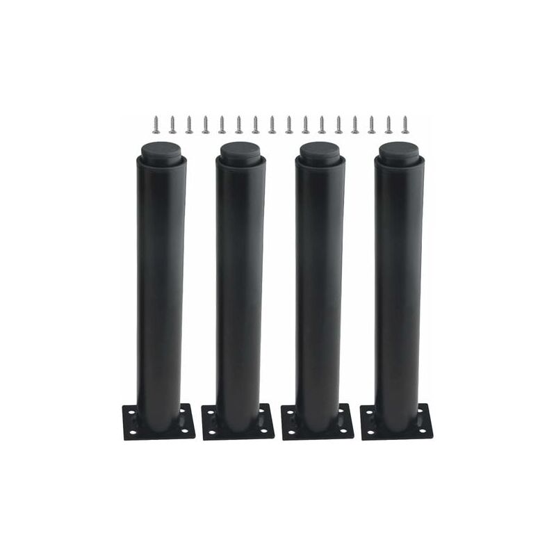 25-42cm, Black) Set of 4 Heavy Duty Metal Adjustable Furniture Legs for Tables, Beds, Sofas - Lablanc