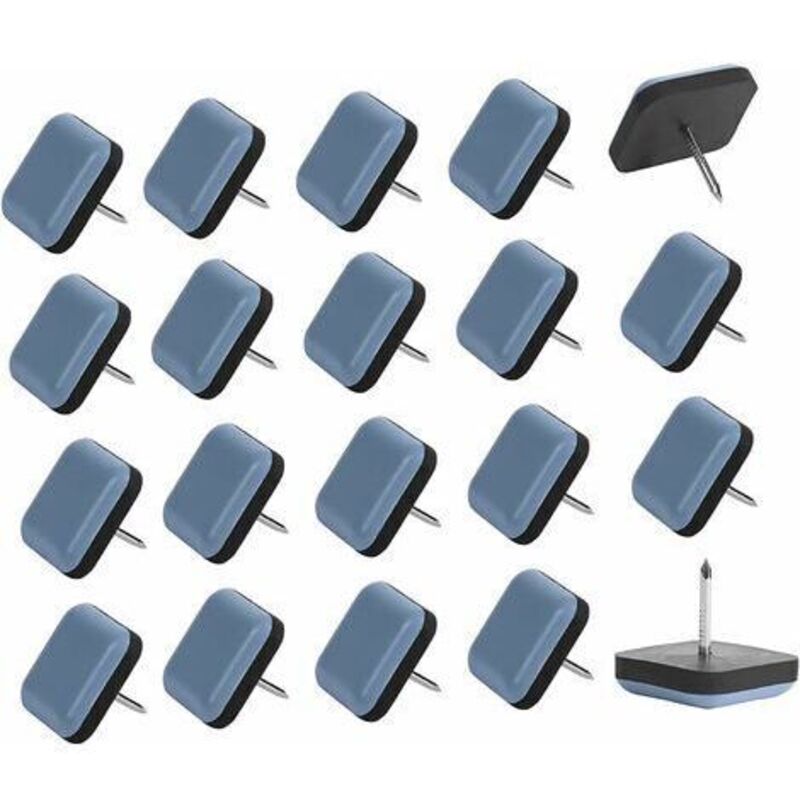 25 pièces Patins de Meubles en Téflon 25mm Auto-adhésif Patin Glisseur avec Clous pour Meuble Patins Autocollants pour Chaises et Fauteuils - Lablanc