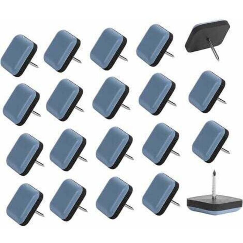 LaBlanc - 25 pièces Patins de Meubles en Téflon 25mm Auto-adhésif Patin Glisseur avec Clous pour Meuble Patins Autocollants pour Chaises et Fauteuils