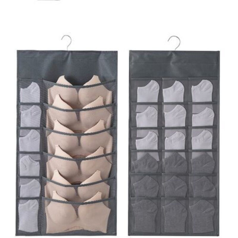Lablanc - 2PCS Rangement à Suspendre Sac Organisateur de sous-vêtements pour Armoire Double-Face Penderie Placard Cintre étagères pour Les