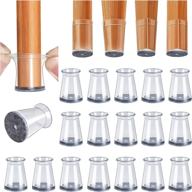 LaBlanc - 32 Pcs Protection Pied de Chaise, Extra Petit protège Pied de Chaise, Protections de Sol en Silicone Transparent pour Pieds de Chaise avec