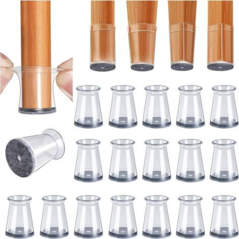 LaBlanc - 32 Pcs Protection Pied de Chaise, Extra Petit protège Pied de Chaise, Protections de Sol en Silicone Transparent pour Pieds de Chaise avec