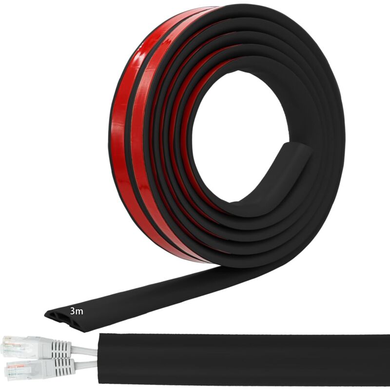 3M Conduit de câbles,pont de câbles au sol auto-adhésif,protection de câble au sol en pvc flexible,cache-câble pour bureau,protection des câbles et