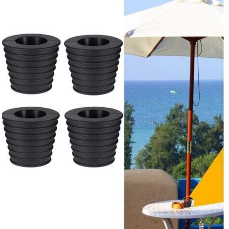 4 pièces Cône de Parapluie Support de Base, pour Ouverture et Stabilité du Trou de Table Patio ou Support de Base pour Parasol, Pied de Parasol, 1.5'