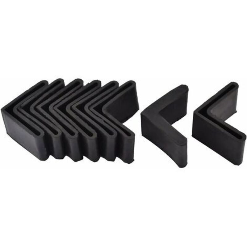 40 x 40 mm Noir sourcing map 8pcs Casquette Pieds Chaise Angle Fer Forme l Patin Meuble Table Embout Capouchon Cornière Protection en Caoutchouc