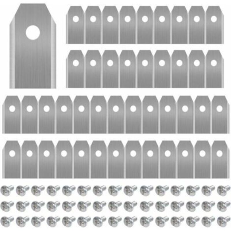 45 x Lames de Couteau en Titane pour Toutes Les Tondeuses Robotiques Husqvarn/Automower/ Yardforce/Gardena(3g-0.75mm) Avec 45 Vis,Lames de Rechange