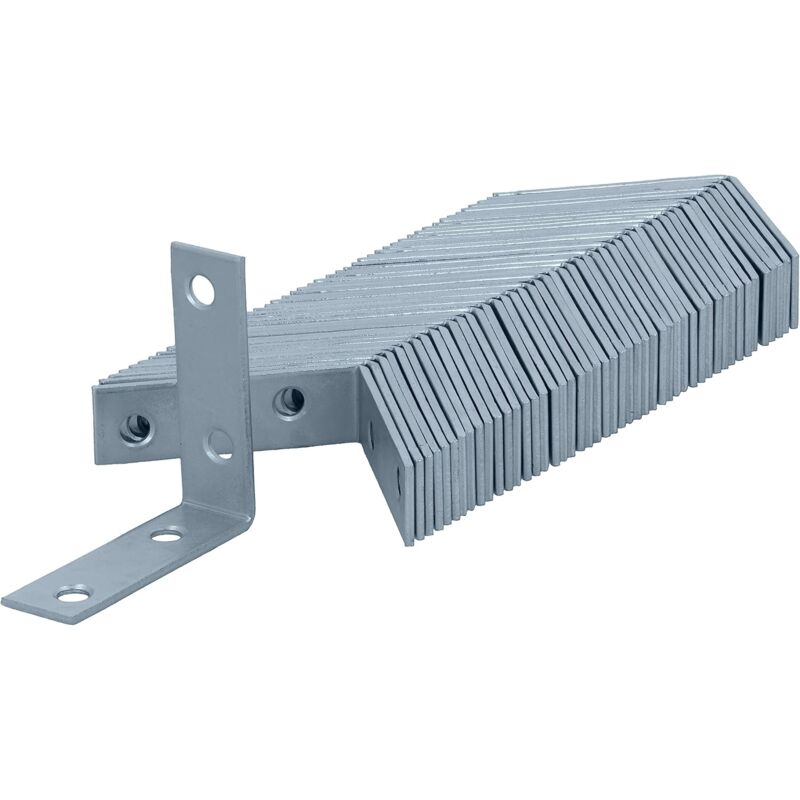 48 equerre metal de chaise 50x50x15 mm,Equerre fixation galvanisée et passivée bleue,Equerre de fixation avec protection anti-corrosion, stable &