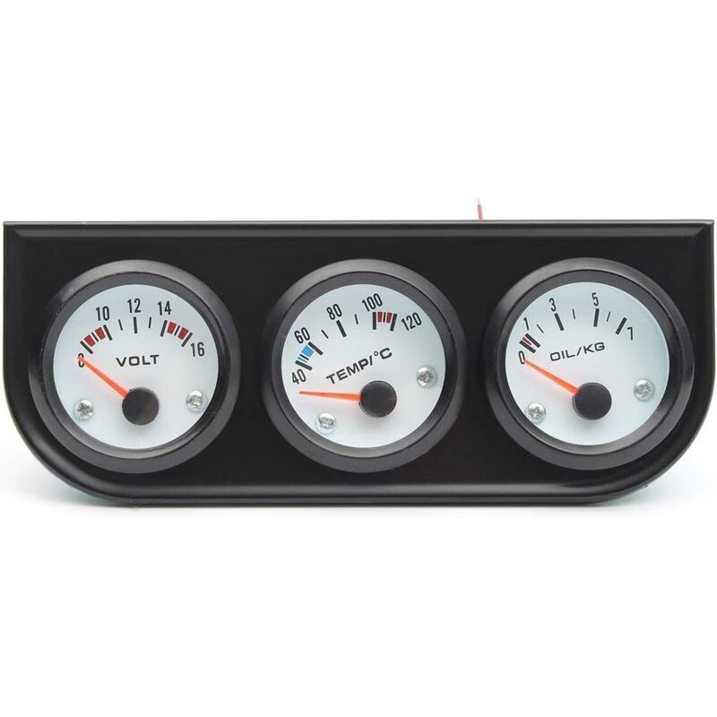 Image of Lablanc - 52 mm schwarze Lünette Wasservoltmeter Thermometer Öldruckmesser