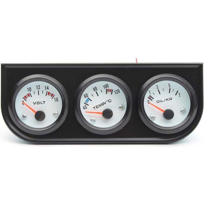 Lablanc - 52Mm Lunette Noire Voltmètre D'Eau Thermomètre Jauge De Pression D'Huile