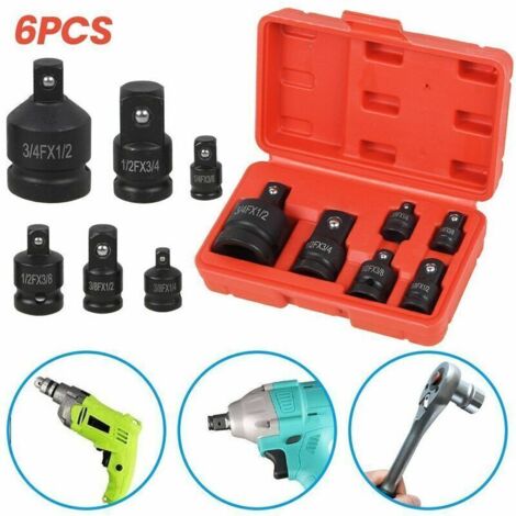 LaBlanc - 6 Pcs Jeu de Douilles Adaptateurs, Adaptateurs de Convertisseur de Douilles à Chocs,Adaptateurs pour Clé à Douille Réducteurs, Adaptateur De Douille, Adaptateurs Réducteurs