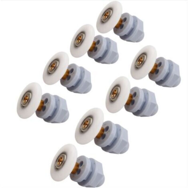 LaBlanc - 8PCS 27mm Roulettes de Douche Roue pour Porte de Douche Roulettes Coulissantes Rouleaux De Porte De Douche Laiton