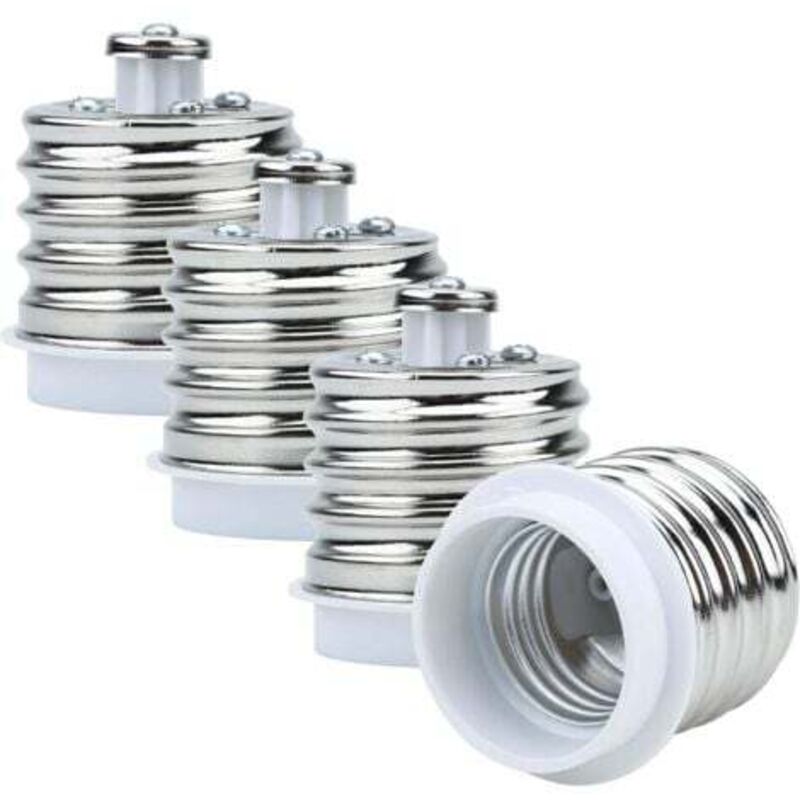 Lablanc - Adaptador de portalámparas 4X E40 a E27 en blanco - Juego de 4 conversores de reformateo para portalámparas incandescentes, led, halógenas