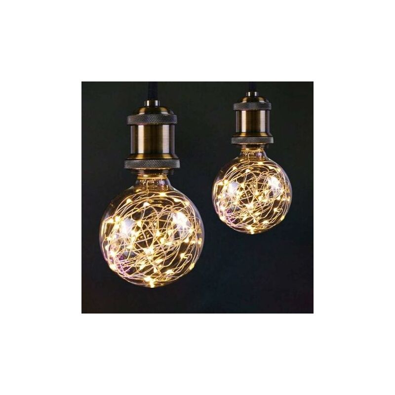 Ampoule de fée globe à led G95 pour éclairage nocturne ambiant, base standard E27 Edison avec guirlandes décoratives étoilées pour chambre à coucher,