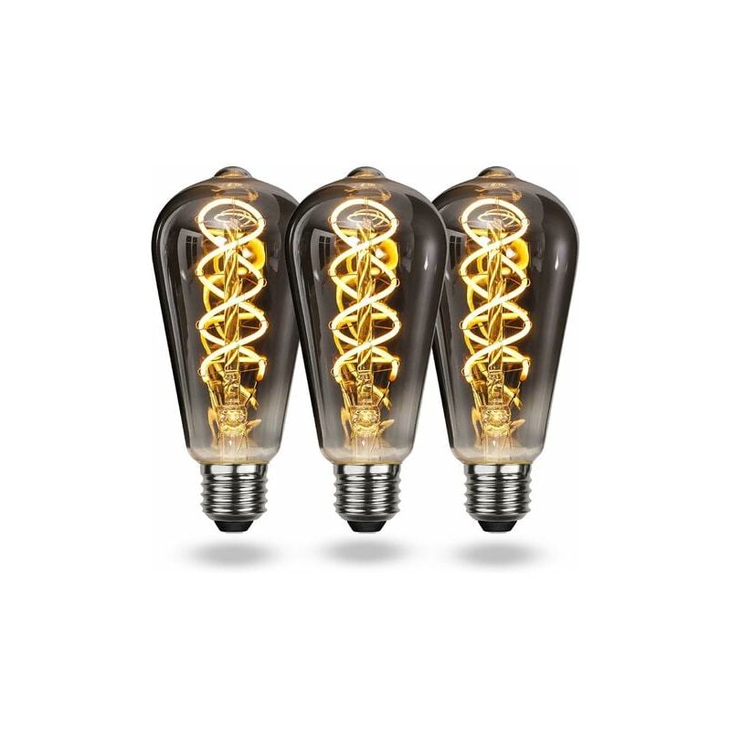 Ampoule led E27 Vintage Blanc Chaud, Ampoule Vintage E27 Dimmable Spiral Filament 4W Lumière Douce, Ampoule E27 Vintage Edison Convient au Salon,