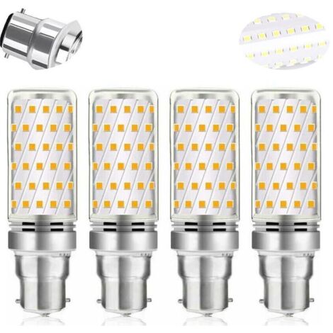 LaBlanc - Ampoule LED Mais B22 16W Blanc Froid 6000K,Betterlife 1600LM, Équivalent Halogène B22 100W-120W, AC 230V, Ampoule B22 pour Garage/Studio, non-dimmable, lot de 4 [Classe énergétique A]