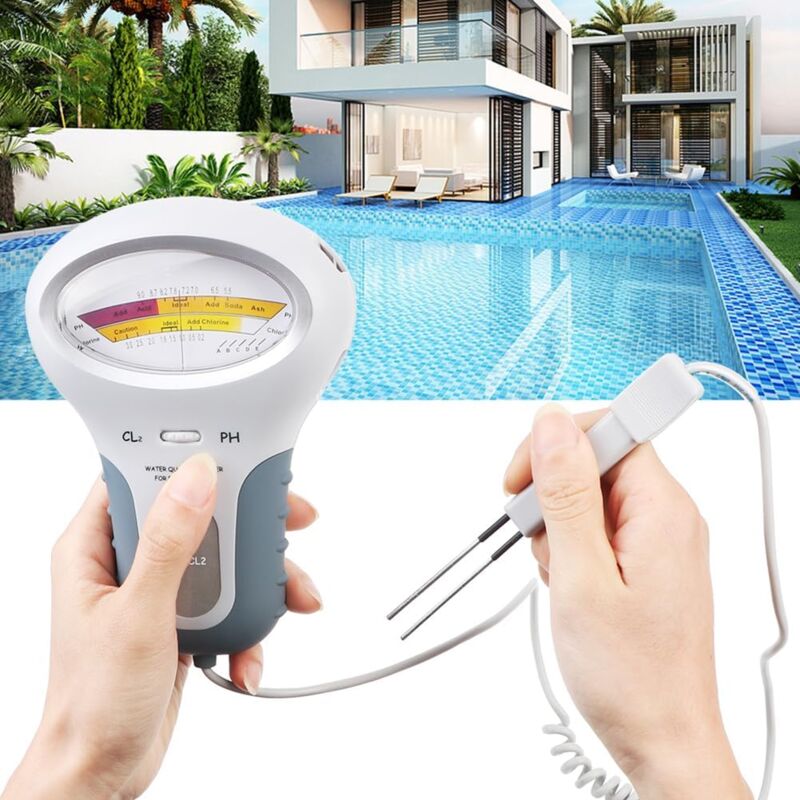 Lablanc - Appareil de Test de qualité de l'eau 2 en 1, testeur de ph PC-102, pour testeur de Chlore de l'eau de Piscine Spa, Mesure du Chlore ph CL2,