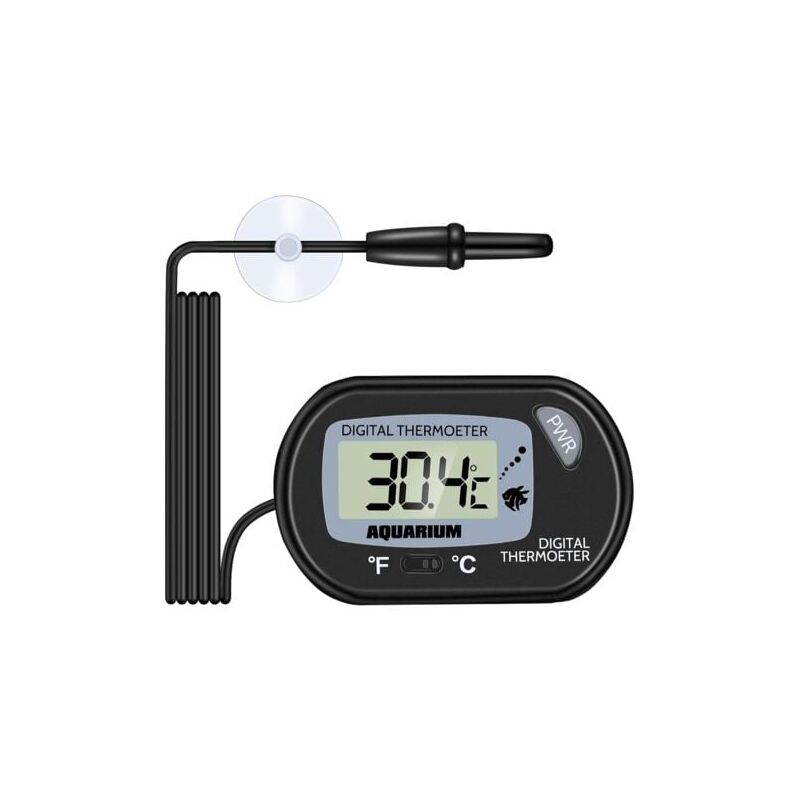 LaBlanc - Aquarium Thermometer, LCD Digital Aquarium Thermometer with Suction Cup and Immersion Probe for Aquarium, Terrarium