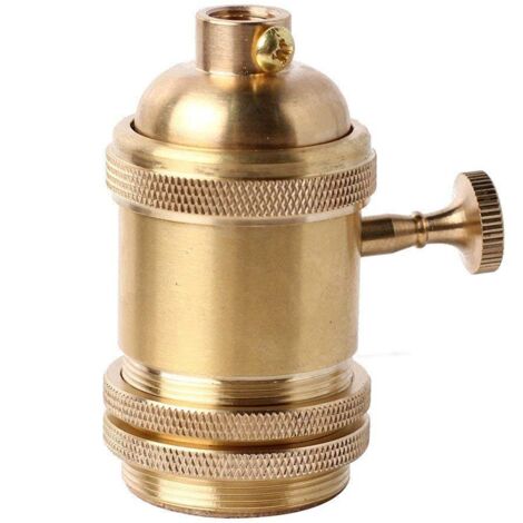 LaBlanc - Base per lampada vintage in ottone e rame con portalampada con interruttore per lampadina in stile Edison retrò E27