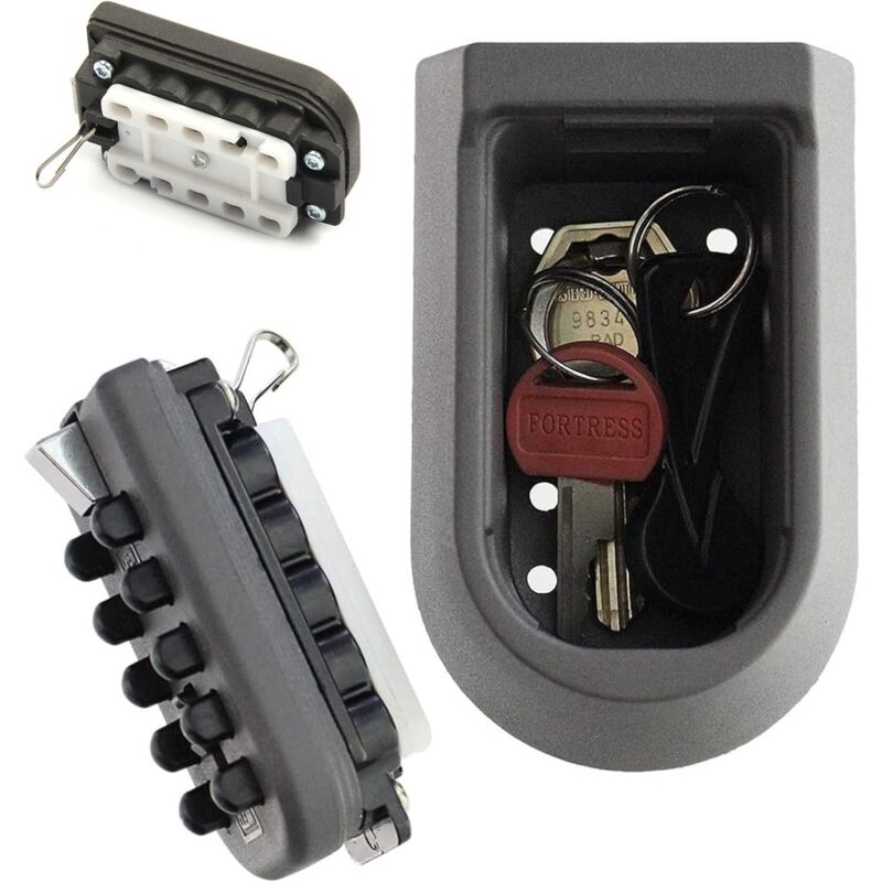 Boîte à Clés Sécurisée à Code,Coffre à Clefs 10 Combinaisons Programmables,Utilisation en Intérieur et Extérieur,Protection Etanche,Zinc et