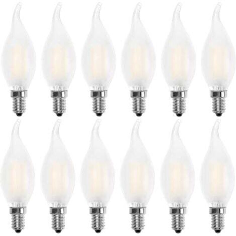 Lablanc - Bombilla led E14 con forma de vela, luz blanca cálida 2700 k, 4 w (equivalente a 40 w), 400 lm, paquete de 12 [Clase energética a+]