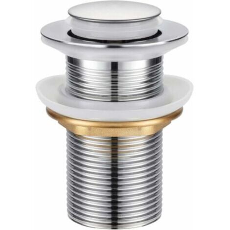 LaBlanc - Bonde de Lavabo,Universel Bonde Pop-up sans Trop-plein Bonde de Vidage Automatique avec Bouchon de Vidange sans Tirette à Clapet Push Open en Inox Chromée pour Lavabo Salle de Bain
