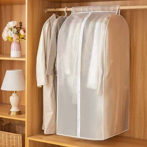 LaBlanc - Borsa porta abiti, 60x50x120cm, in PEVA, antipolvere e impermeabile, resistente allo sporco e inodore, lavabile, riutilizzabile, con cerniera