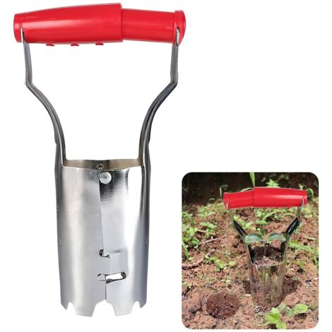 LaBlanc Bulb Planters, Flower Bulb Planter with Measure, Garden Trans-Planter, Flower Planting Tools for Flower, Potato and Tomato Seedlings (Red)