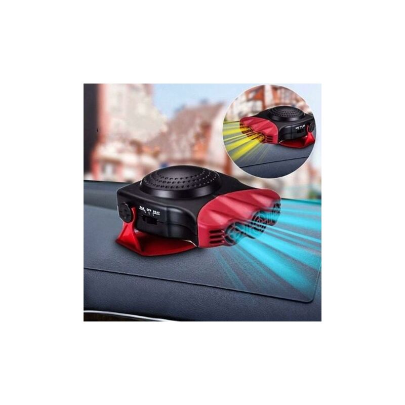 Lablanc - Car Heater, 2 in 1 Fast Heating with Heating and Cooling, Anti-Fog, 12V, 150W, 3 Socket Cigarette Lighter, Red