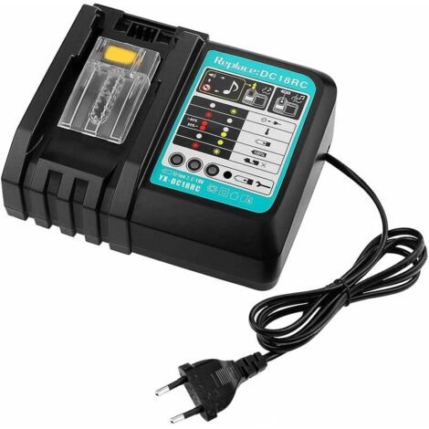 LaBlanc - Caricabatterie di ricambio DC18RC Caricabatterie rapido con display a LED per batterie da 14,4 V e 18 V Caricabatterie per utensili 3A per Makita (spina UE)