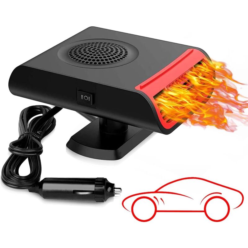 Chauffage Voiture 12V Degivreur Pare Brise, Chauffage de Voiture 3 en 1 Chauffage Rapide, Refroidissement, Chauffage Voiture Allume Cigare pour