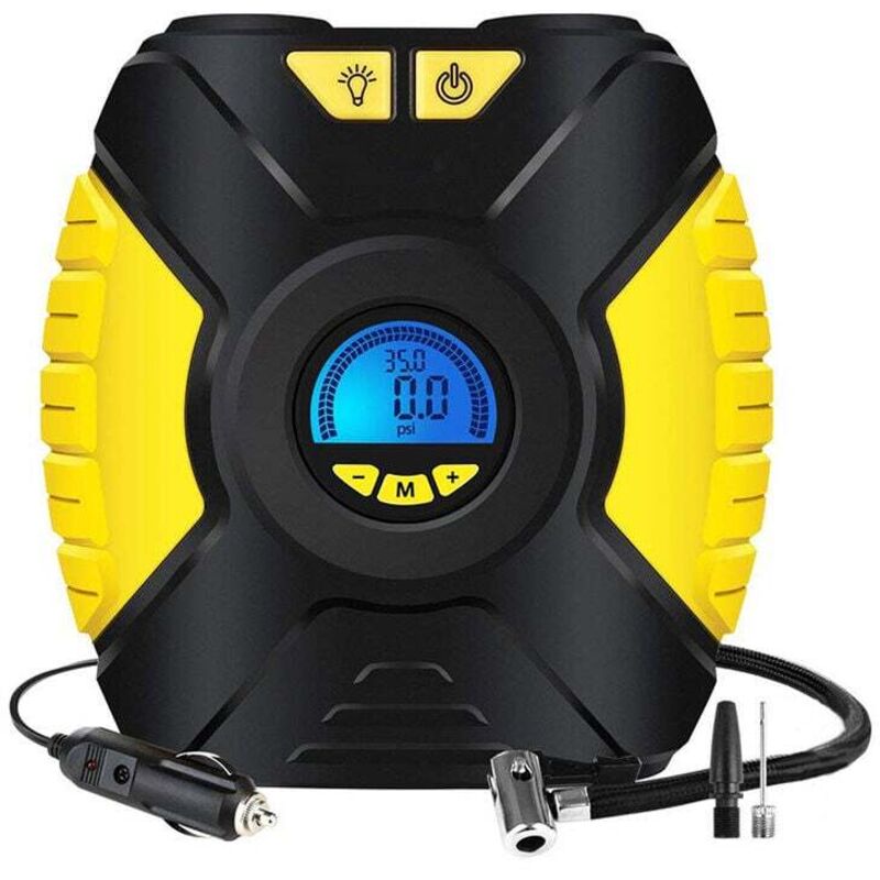 Image of Lablanc - Compressore d'aria portatile, gonfiatore elettrico per pneumatici auto, mini compressore 12 v, pompa portatile per auto e bicicletta con