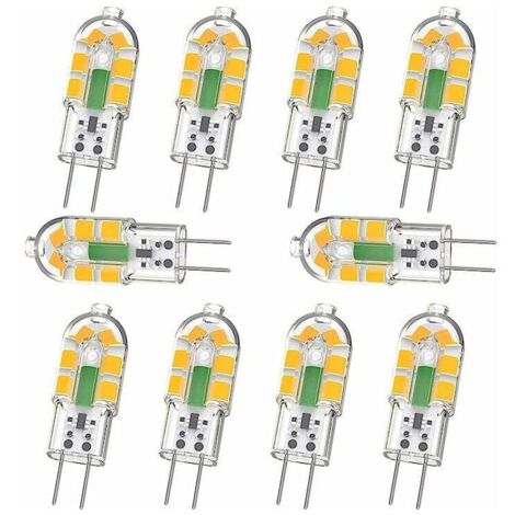 LaBlanc - Confezione da 10 lampadine G4, lampadina LED G4 2W 240LM, equivalente a una lampadina alogena G4 da 20W, bianco caldo 3000K, AC/DC 12V, senza sfarfallio, non dimmerabile