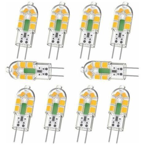 LaBlanc - Confezione da 10 lampadine LED G4, 2W 240LM, equivalenti a lampadine alogene G4 da 20W, bianco caldo 3000K, AC/DC 12V, senza sfarfallio, non dimmerabili