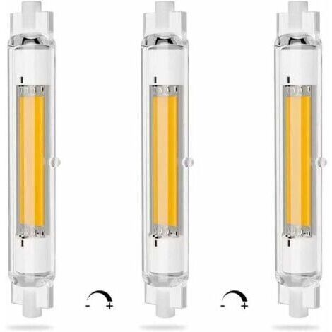 LaBlanc - Confezione da 3 lampadine LED R7S da 118 mm dimmerabili, 20 W a risparmio energetico COB, equivalenti a lampade alogene J118 mm da 200 W, luce bianca calda 3000K, senza sfarfallio, 2000 lume