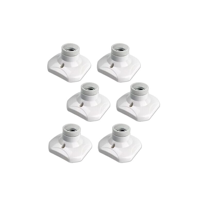 Image of Confezione da 6 portalampada a soffitto E27 con attacco a vite, ca 220-240 v, portalampada a led, base per plafoniera E27 - Lablanc
