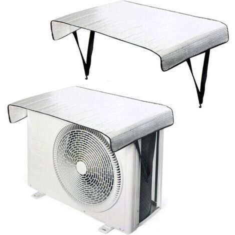 LaBlanc - Copertura per condizionatore d'aria esterno, 2 pezzi, impermeabile, in pellicola di alluminio universale, con protezione UV e neve per unità da 95x47 cm