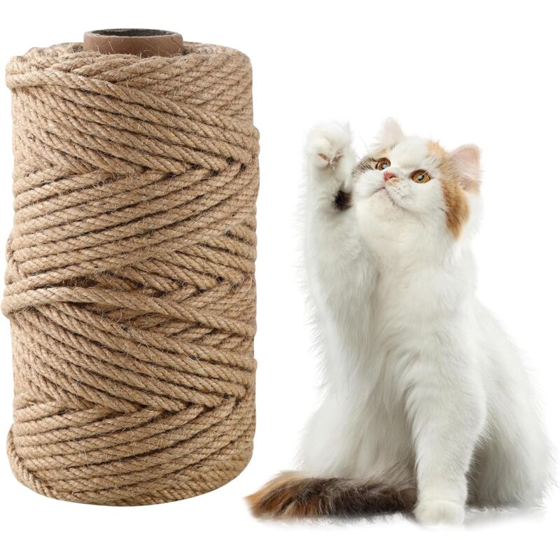 Lablanc - Corde Arbre à Chat, 15M×60MM Corde en Sisal, Corde Sisal Arbre à Chat, Sisal pour Arbre à Chat pour Réparation et Remplacement, Bricolage,