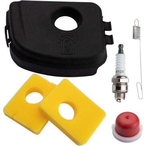 LaBlanc - Couvercle de filtre à air 595660, 799579 pour Briggs and Stratton 300e 450e 550e avec filtre à air en mousse, bougie d'allumage, ampoule d'amorçage 594281, ressort