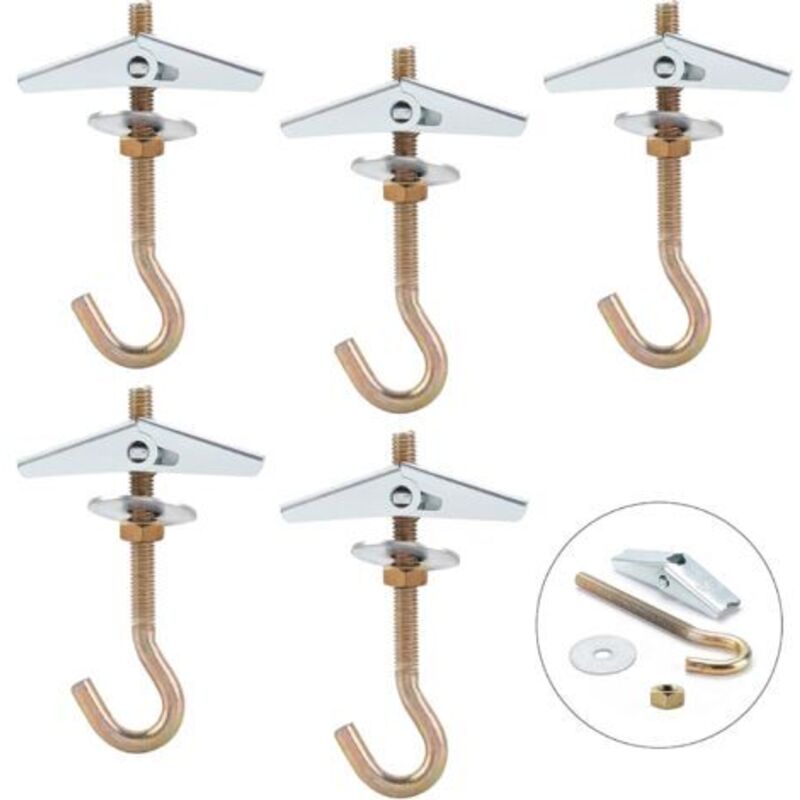 Lablanc - Crochet Plafond,M6 85mm Crochet Fixation Plafond,Crochet Lustre Plafond(5Pcs)