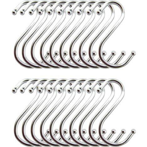 LaBlanc - Crochet S Acier Inoxydable, Crochet Cuisine Crochets en Forme de S Suspension Accroche Ustensiles de Cuisine(Lot de 20)