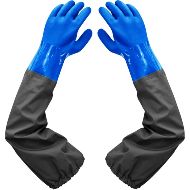 Dépolie Étanche Gants,Allonger Gants en Caoutchouc,Gants de Nettoyage D'étang, 26 inch Doublure Floquante Poignets Élastiques, Pour Industrie