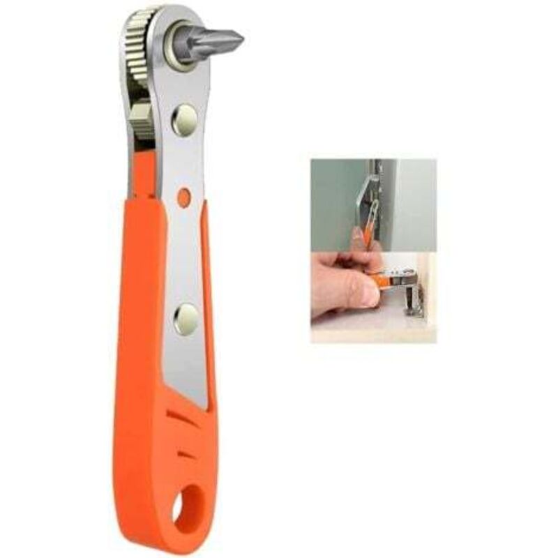 Destornillador magnético de trinquete, mini llave de trinquete de 1/4', entrada de 1/4' de alto torque, mini destornillador de trinquete reversible,