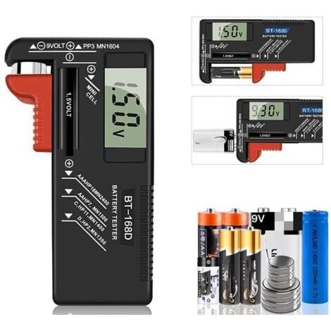 LaBlanc - Digital Battery Tester, Universal Battery Tester, Battery Tester, for AA, AAA, C, D, PP3, 9V, 1.5V, Button Cell Batteries - Works without Battery
