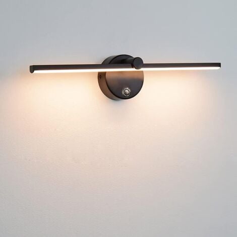 ROSEMARY LaBlanc - Dimmable LED Mirror Lights with Switch, 300° Rotatable Bathroom Wall Light LED 5W 4000K Bathroom Mirror Lamp for Dressing Table Sink, 41cm, Black